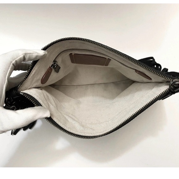 Coach 1941 Turnlock Tearose Suede Fringe Black Clutch 86840 - Picture 11 of 14